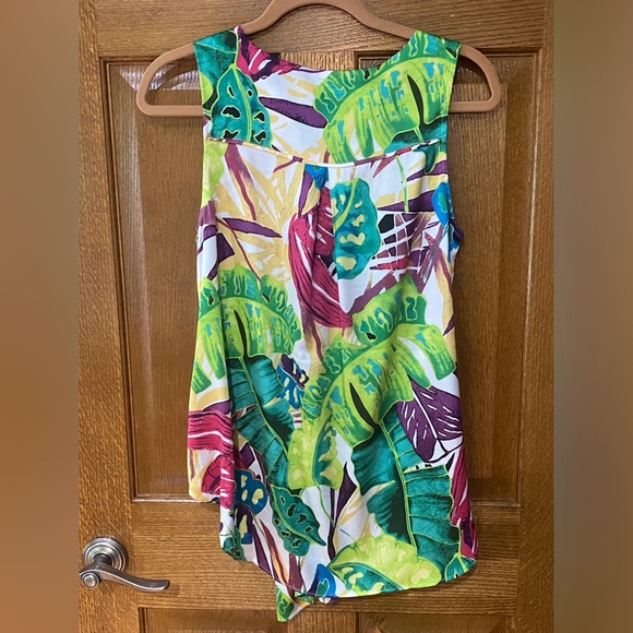 Chicos Colorful Jungle Tie-Front Tank Chicos size 0 - Picture 2 of 9